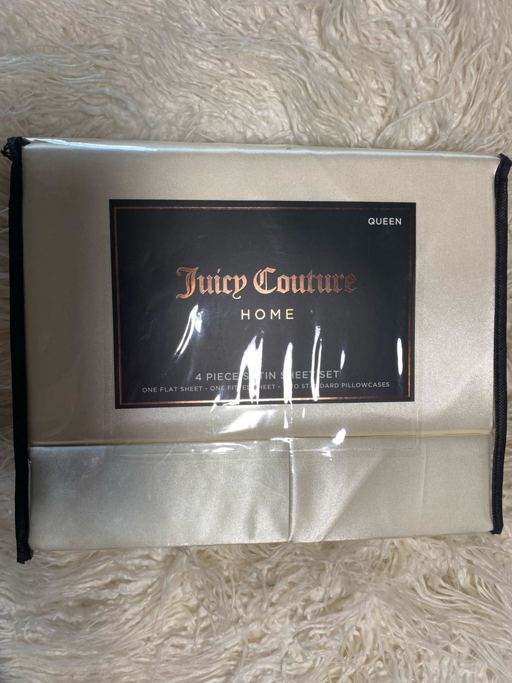 💎 NWT💎 Juicy Couture Home 4-Piece Satin Sheet Set, Queen